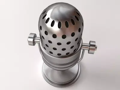 Retro Microphone 3D model