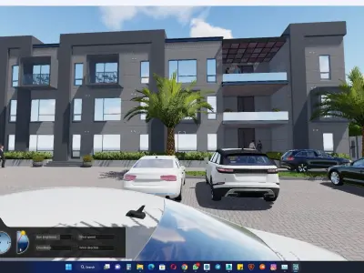 Industrial and commercial building 3d Model with roof garden  3D model