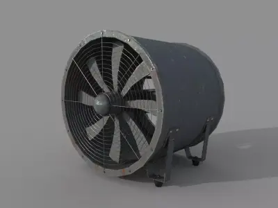 Industrial Rusted Fan Low-poly 3D model