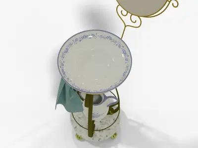 Antique washstand 3D model