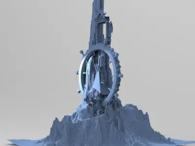 Mount Olympus mountain Temple 1 3D model