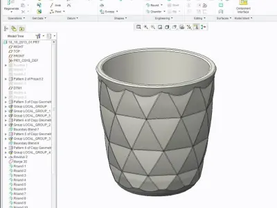 Cup glass of liquid on table Free 3D model
