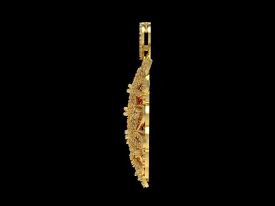 Antique Domed Flower Pendant 3D print model