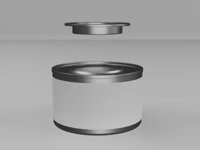 Steel tin can for games and cg projects  Low-poly 3D model