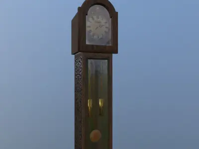 Grandfather clock haunted Low-poly 3D model