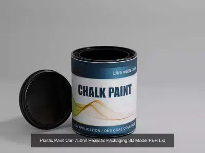 Plastic Paint Can Packaging Set  350ml and 750ml Blank Label PBR