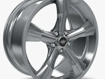 Carroll Shelby Wheel Company CS11 Wheel Chrome Powder Polished  Low-poly 3D model