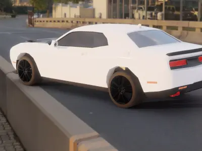 Low Poly Muscle Car       Game Ready Vehicle Free low-poly 3D model