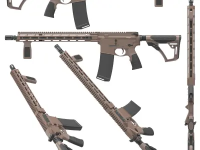 3d model DDM4V7 rifle - tan 3D model
