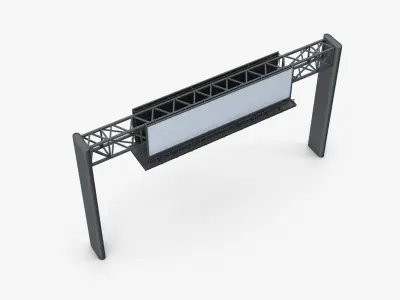 Billboard 4 Grey Low-poly 3D model