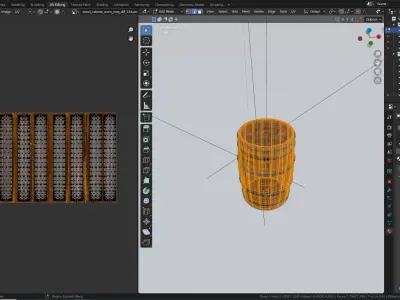 Wooden Barrel High-Poly 3D Model  3D model
