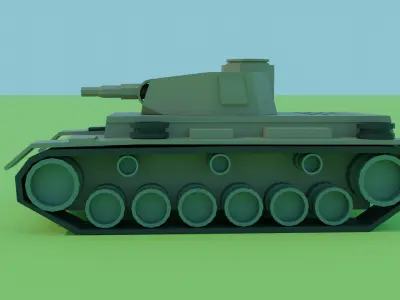 Panzer IV Tank Low Poly Free 3D model