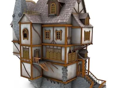 Medieval Building 20 Tavern Low-poly 3D model