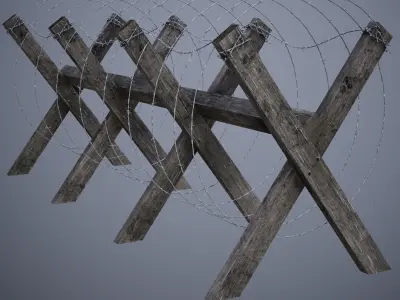 Barbed wire Low-poly 3D model