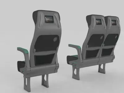 Bus and Train Seat Passenger Rigged 3D model