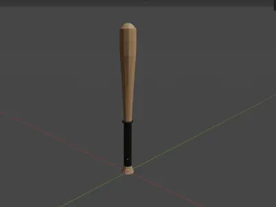 Low Poly Baseball Bat weapon in game item model Low-poly 3D model
