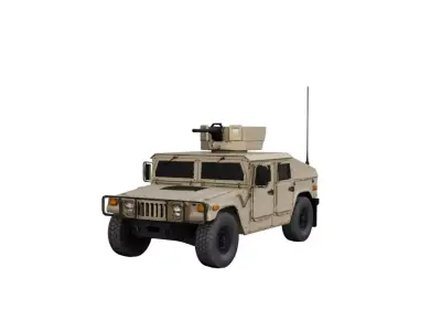 Humvee Low Poly Military Jeep Off Road Tactical Vehicle Low-poly 3D model
