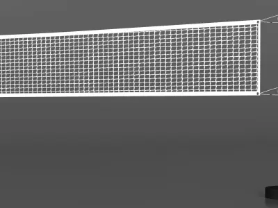 Volleyball Grid with Referee Tower 3D model