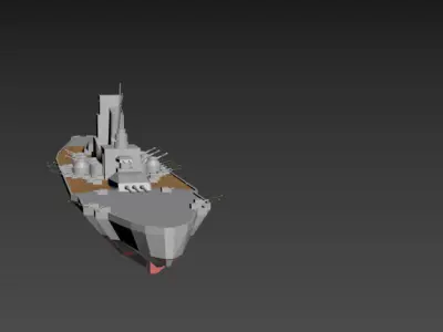 IJN Yamato Low-poly 3D model