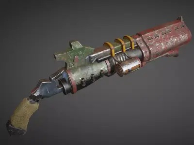 3D lowpoly shotgun-Game ready gun from game doomsday Low-poly 3D model