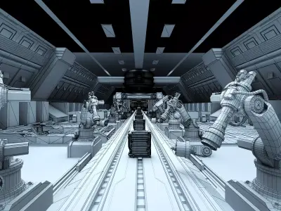 Conveyor belt Low-poly 3D model get