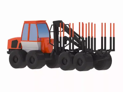 Forwarder Forestry 578 Simplified Low-poly 3D model