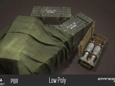 Armor Boxes Low-poly 3D model