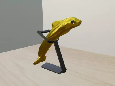 Gold dolphin 3D model