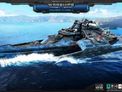 WARSHIPS - Cruiser Class II  Low-poly 3D model