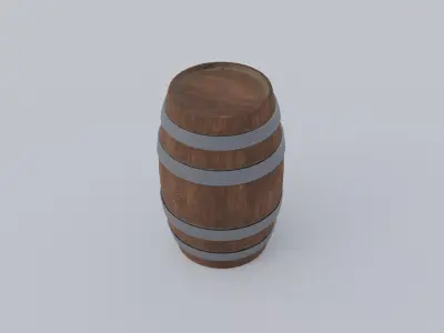 Wooden wine Barrel Low-poly 3D model purchase