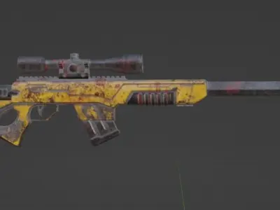 AWM sniper rifle low poly Gun Low-poly 3D model