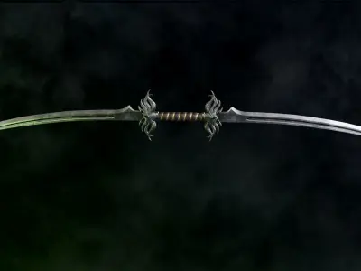 Royal Warglavie - Dark Fantasy PBR game ready 3d sword Low-poly 3D model