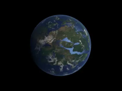 Alien Planet Moon Sci-Fi Fantasy 3D model