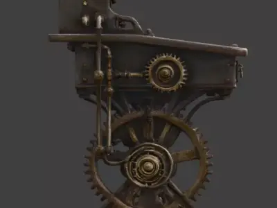 Steampunk Writing Desk 3D Model Low-poly 3D model