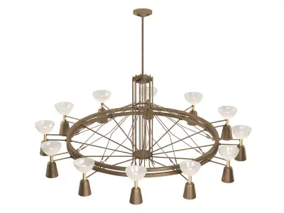 1950s Dutch Large Chandelier 3D model