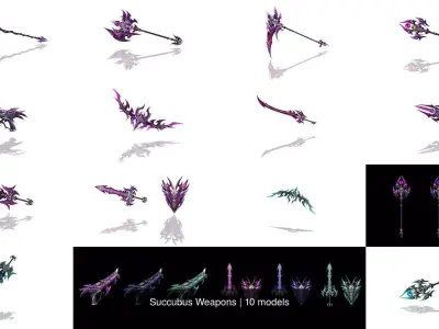 Succubus Weapons 3D Model Pack