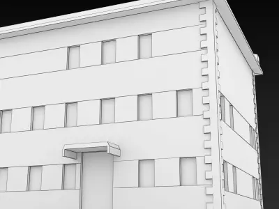 Building Lowpoly with roof Low-poly 3D model