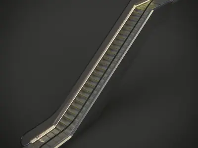 Escalator Low-poly 3D model get