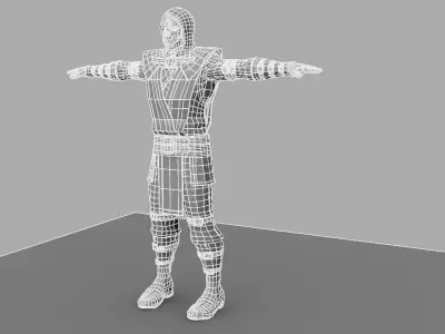 Warrior character 3D model