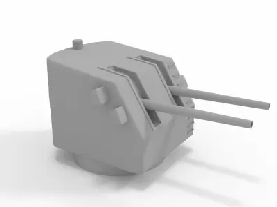 5 Inch US Navy gun 3D Model 3D model