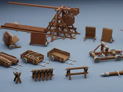 Low Poly Ancient Apparatus Low-poly 3D model