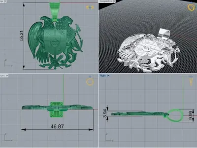 Armenia  coat of arms necklace 486 3D print model