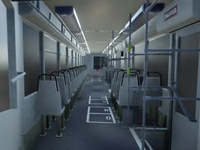KTM-19 Tram Low-poly 3D model