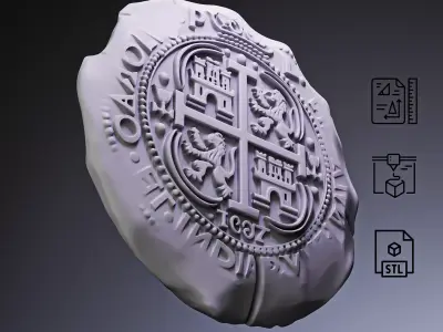 Piece of Eight Coin RoZ 3D print model