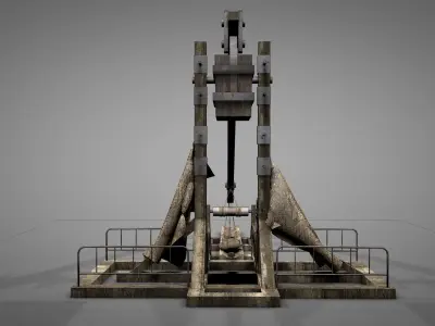 Medieval Trebuchet Catapult Low-poly 3D model