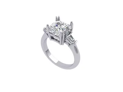 3-Stone-Ring 3D print model 8