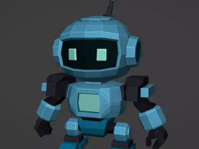 Low Poly Robot Game Ready Character Asset Low-poly 3D model