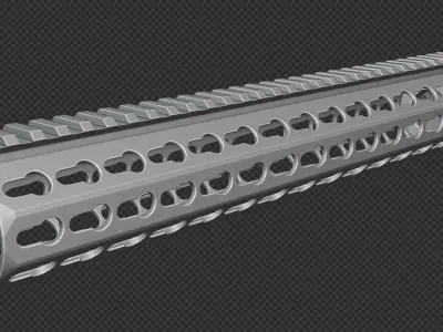 AR-15 KAC URX4 13Inch KeyMod Handguard Low-poly 3D model