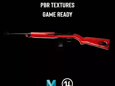 Carbine M1 Low poly Game ready Low-poly 3D model