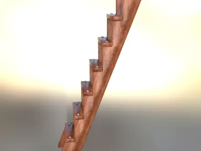 Wooden Stair Ladder 3D model